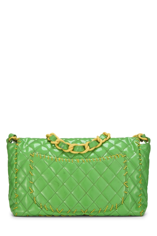 Green Vinyl Whipstitch Half Flap Jumbo, , large image number 3