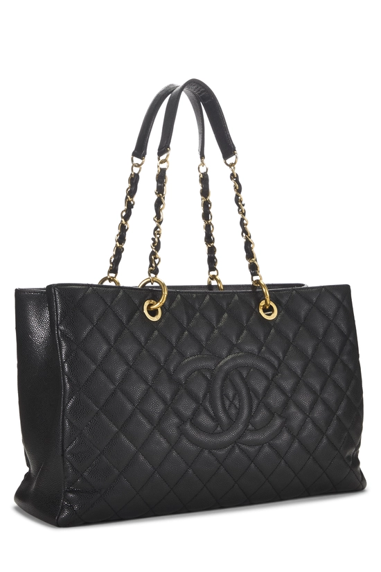 Black Quilted Caviar Grand Shopping Tote (GST) XL , , large image number 1