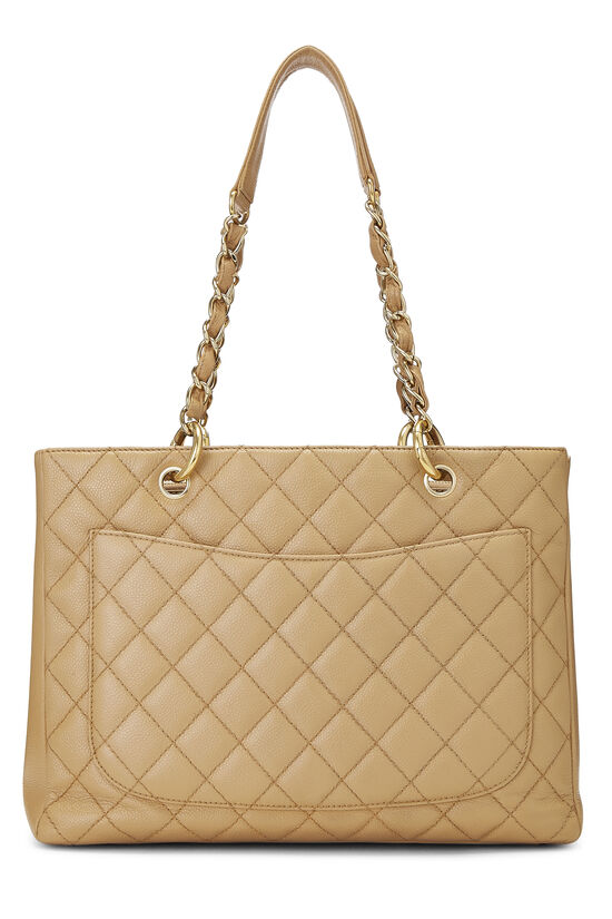 Beige Quilted Caviar Grand Shopping Tote (GST), , large image number 4