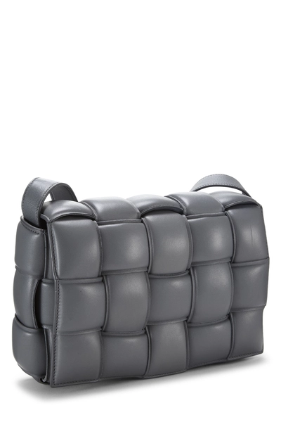 Grey Maxi Intrecciato Padded Cassette, , large