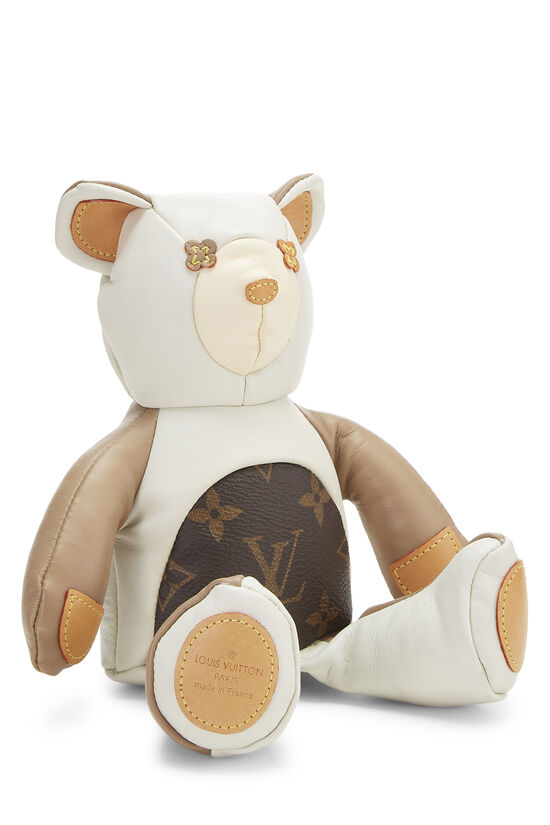 White Leather DouDou Louis Teddy Bear, , large image number 1