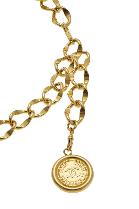 Chanel Gold Logo Nameplate Chain Belt Q6A3SG17DB003