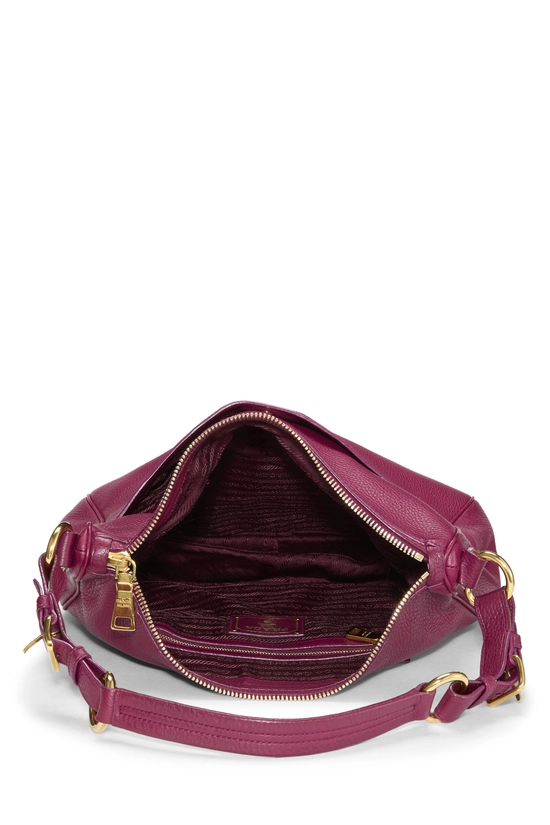 Burgundy Vitello Daino Front Pocket Hobo Medium, , large image number 5