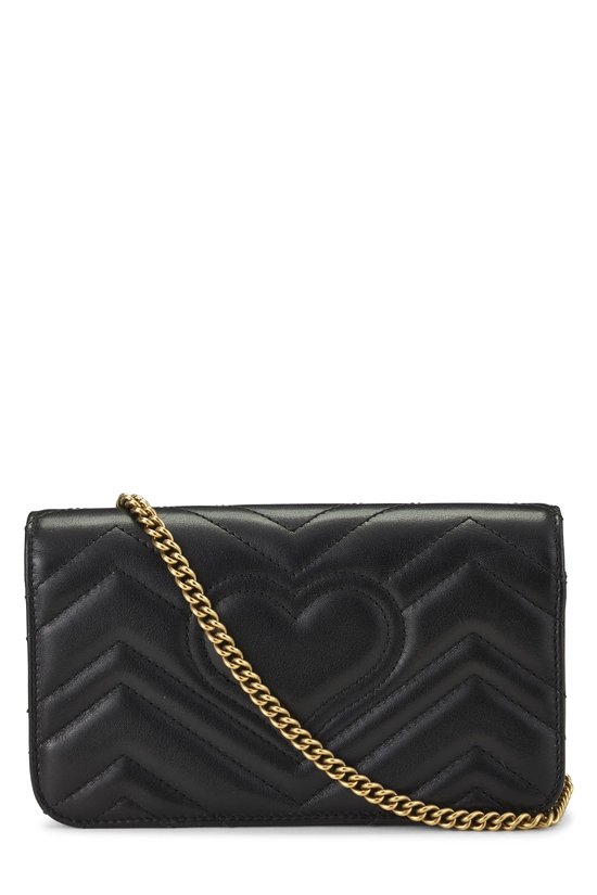 Black Leather GG Marmont Mini, , large image number 3