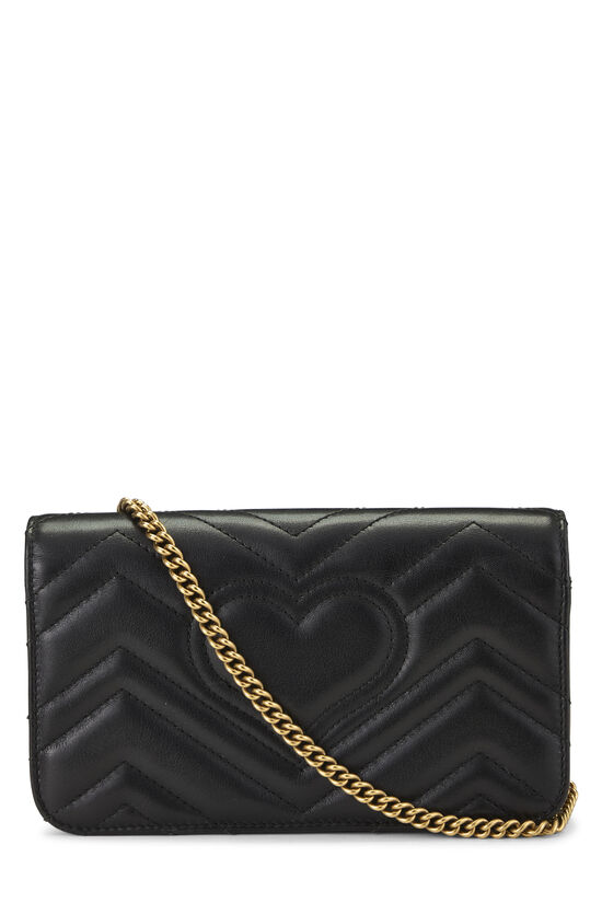 Black Leather GG Marmont Mini, , large image number 3