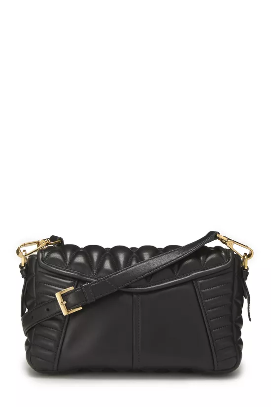 Black Nappa Matelass&eacute; Biker Shoulder Bag, , large image number 3