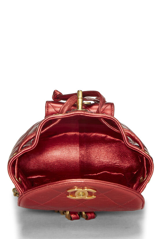 Red Metallic Leather Classic Backpack Mini, , large image number 5