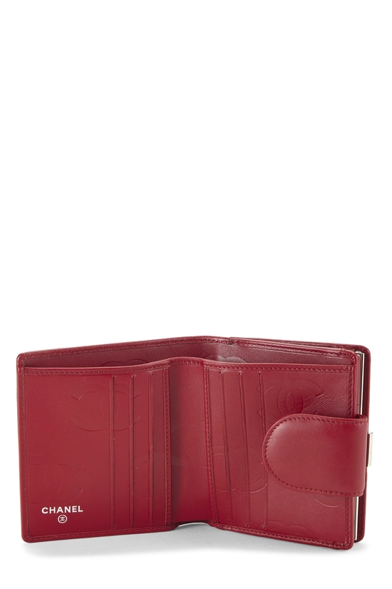 Red Quilted Calfskin Cambon Compact Wallet, , large image number 3