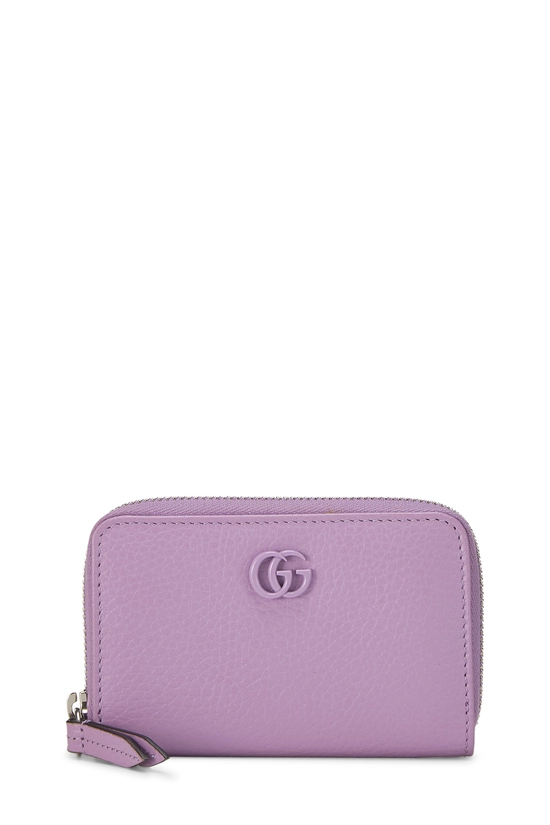 Purple Leather GG Marmont Zip Around Card Case, , large image number 0