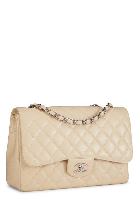 Beige Quilted Caviar Classic Flap Jumbo, , large image number 3