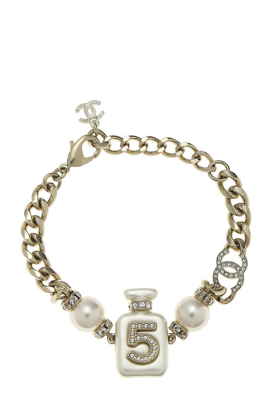 Faux Pearl & Crystal Perfume Bracelet, , large image number 0