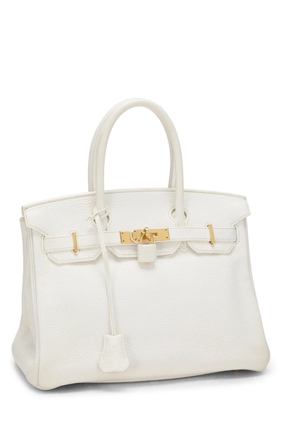 White Togo Birkin 30, , large