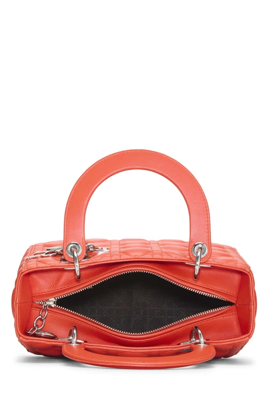 Orange Cannage Quilted Lambskin Lady Dior Medium, , large image number 5