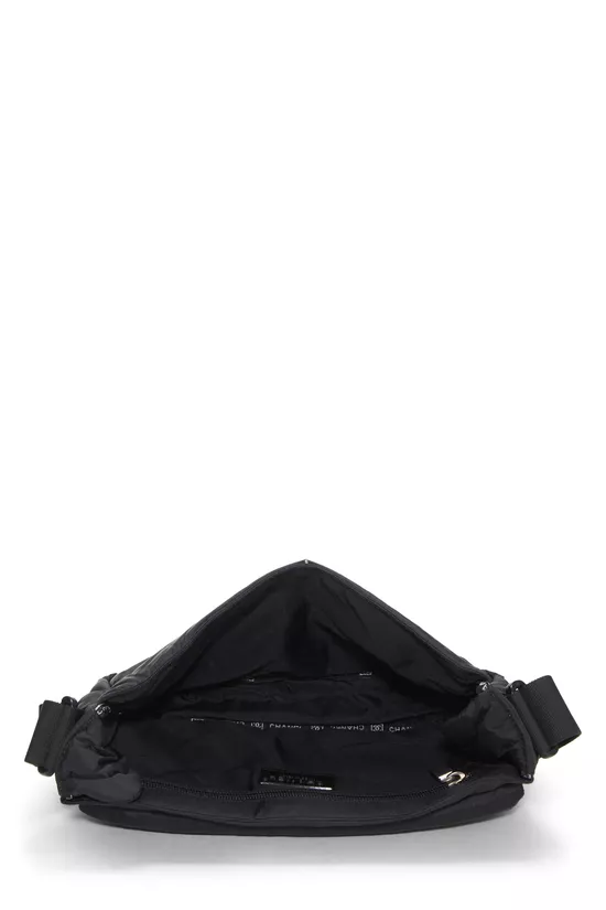 Black Quilted Nylon Sportline Messenger Bag, , large image number 5