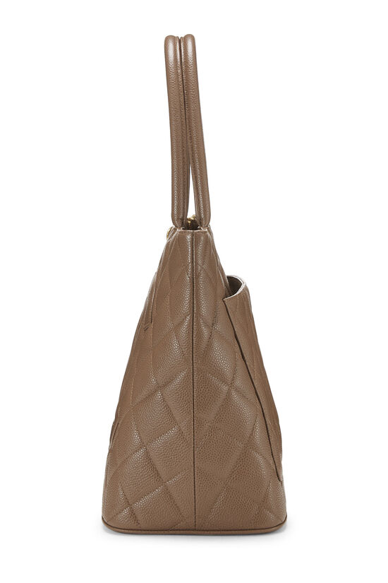 Chanel Brown Quilted Caviar Medallion Tote Q6B02H0F0B014 | WGACA 