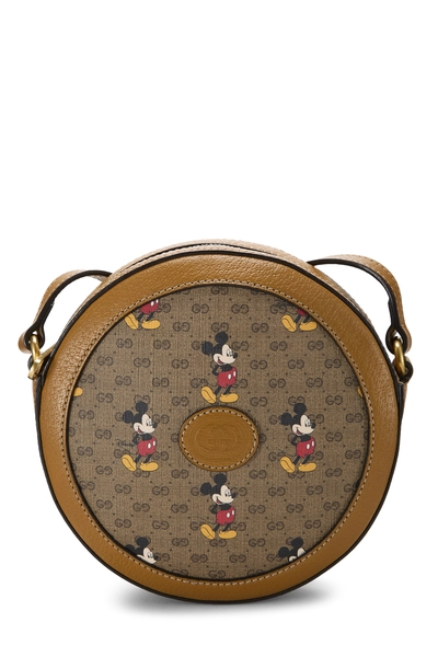Gucci Gucci x Disney Brown GG Supreme Canvas Mickey Mouse Round Crossbody