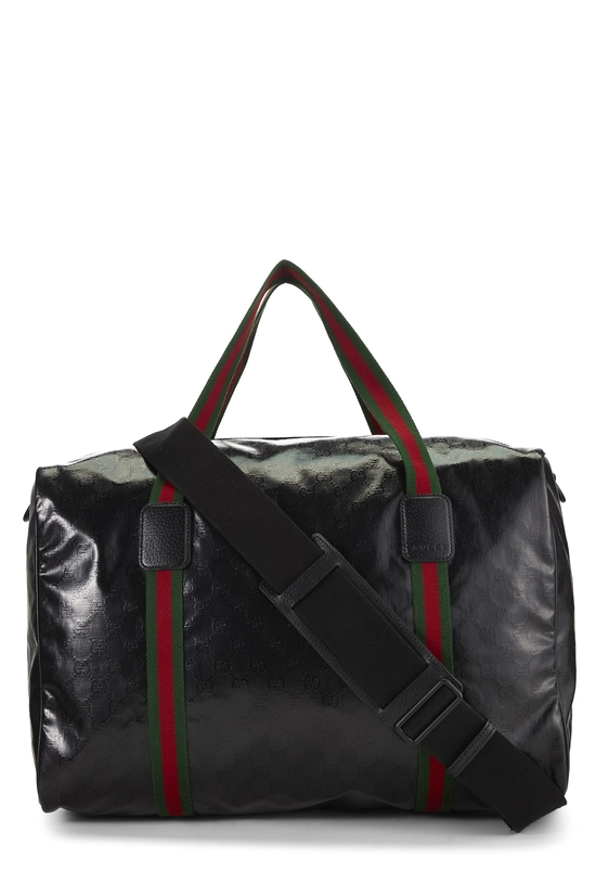Black GG Crystal Canvas Duffle Bag XL, , large image number 3