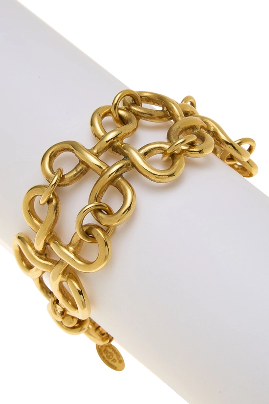 Gold 'CC' Chain Bracelet, , large image number 0