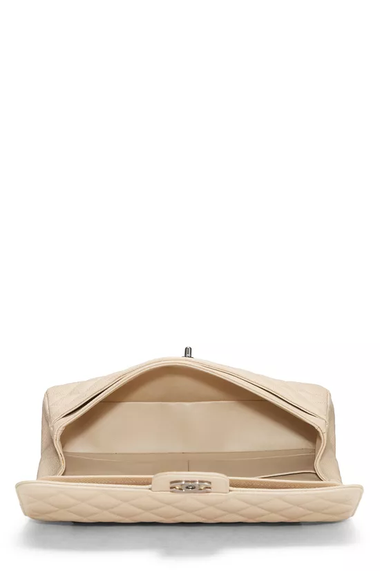 Beige Quilted Caviar Classic Double Flap Medium, , large image number 5