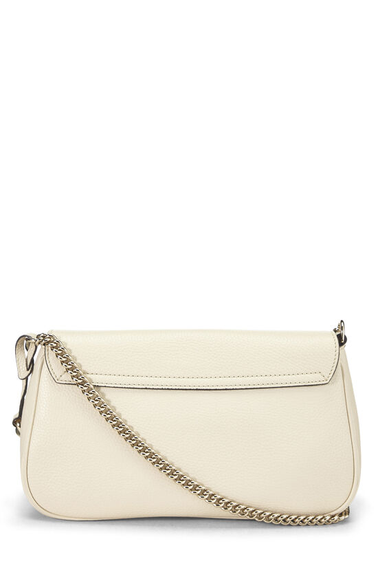 Beige Grained Leather Soho Chain Flap Crossbody, , large image number 3