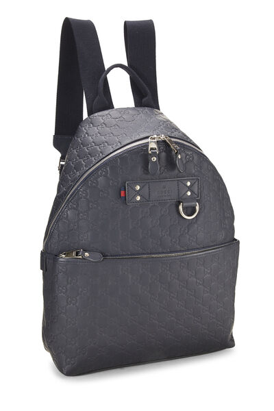 Black Rubberized Guccissima Backpack, , large