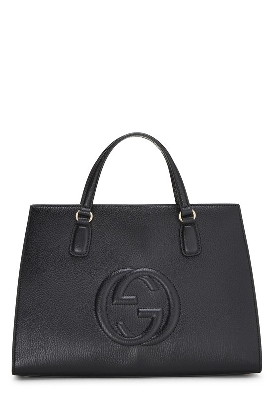 Black Grained Leather Soho Handbag, , large image number 0