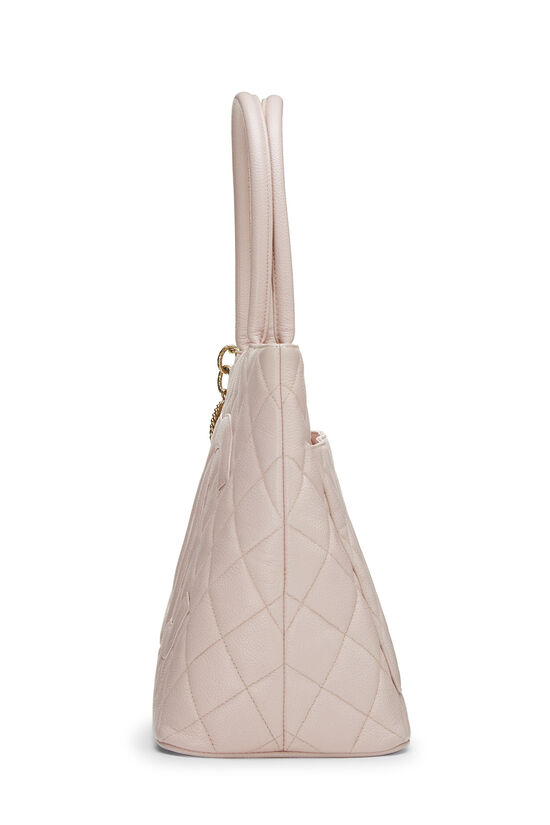 Pink Quilted Caviar Medallion Tote, , large image number 2