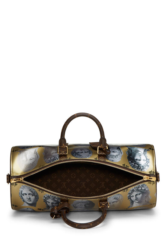 Fornasetti x Louis Vuitton Gold & Monogram Canvas Keepall Bandouliere 45, , large image number 6