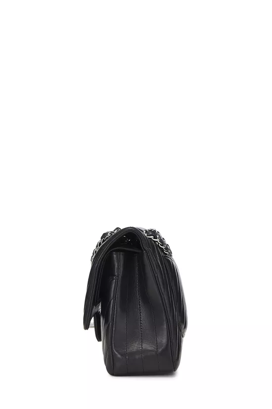Black Chevron Lambskin Classic Double Flap Medium, , large image number 2