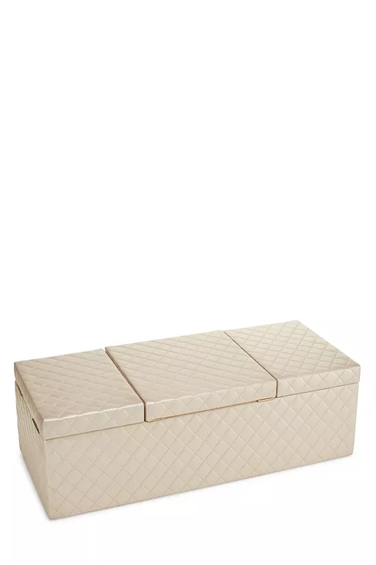 Beige Quilted Lambskin Jewelry Chest Large, , large image number 2
