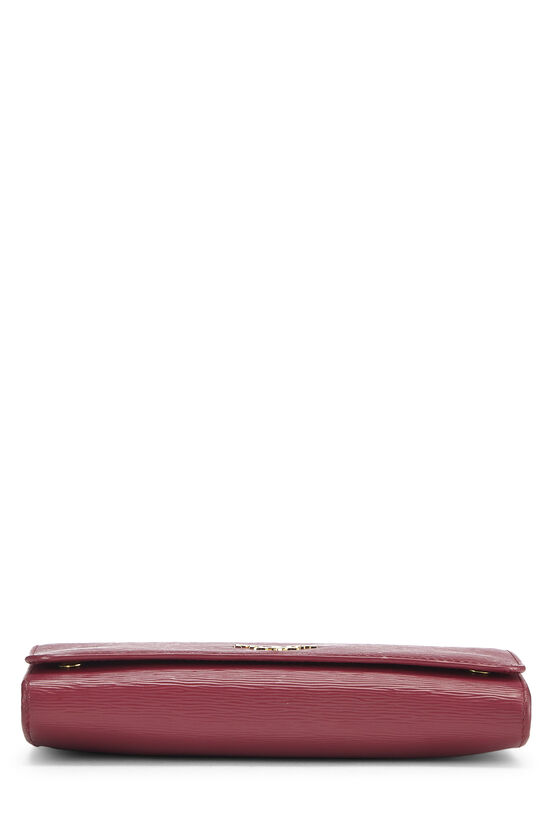 Prada Saffiano Vitello Move Leather Wallet on Chain,Pink