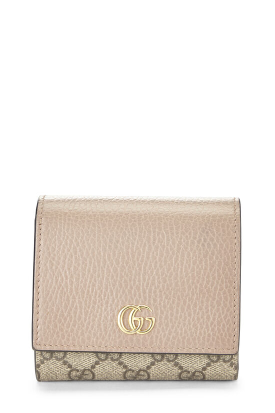 Pink GG Supreme Marmont Wallet, , large image number 0