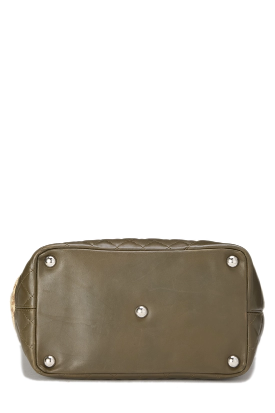 Olive Quilted Calfskin & Python Cambon Tote Large, , large image number 4