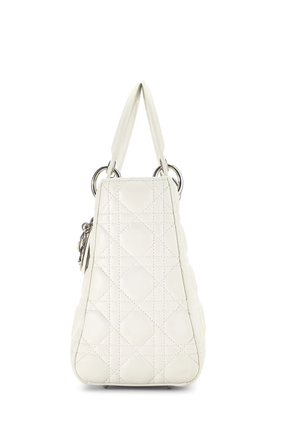 White Cannage Quilted Lambskin Lady Dior Medium, , large image number 2