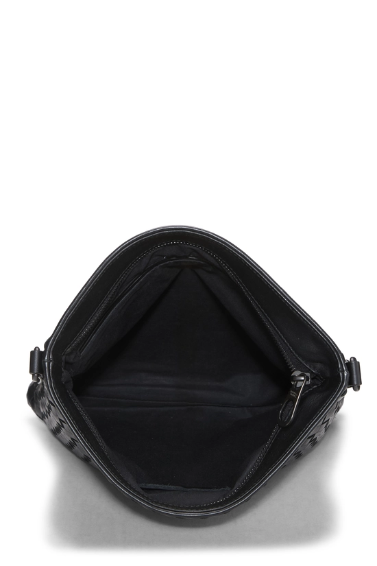 Black Intrecciato Flat Messenger Bag, , large image number 5