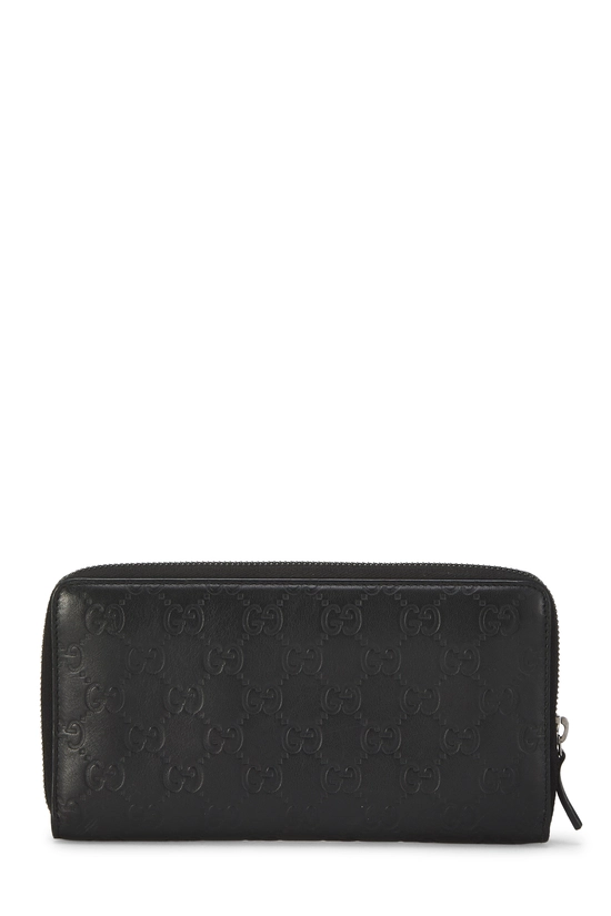 Black Embossed Guccissima Zip Around Organizer Wallet, , large image number 2