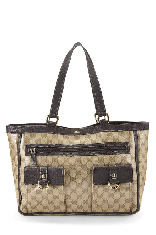 Brown Crystal Canvas Abbey Pocket Tote, , large image number 0
