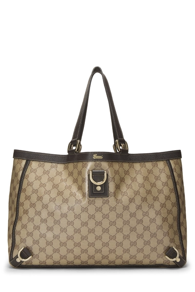 Gucci Brown Crystal Canvas Abbey Tote Large