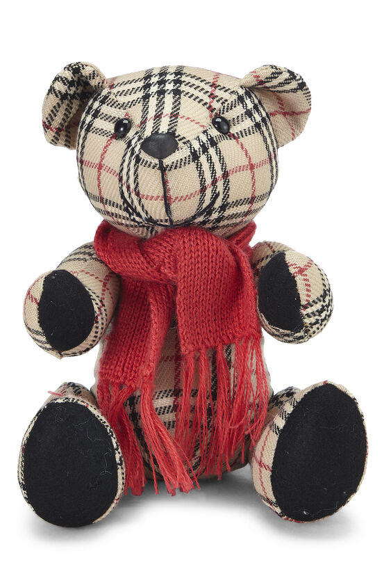 Beige Nova Check Fabric Teddy Bear, , large image number 0