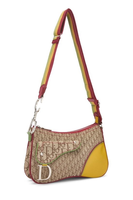 Beige Trotter Canvas Rasta Double Saddle Bag, , large image number 1
