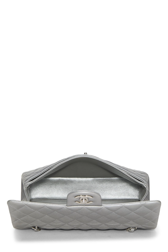 Silver Quilted Lambskin Classic Double Flap Medium, , large image number 5