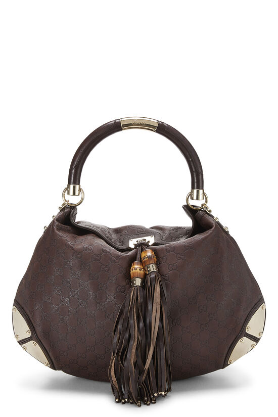 Brown Guccissima Indy Babouska Hobo, , large image number 1