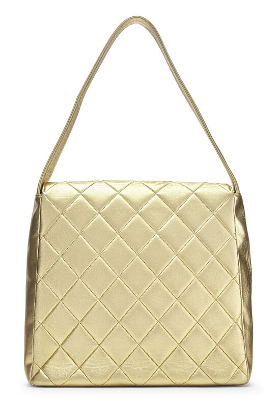 Chanel - Metallic Gold Lambskin Double Pocket Shoulder Bag
