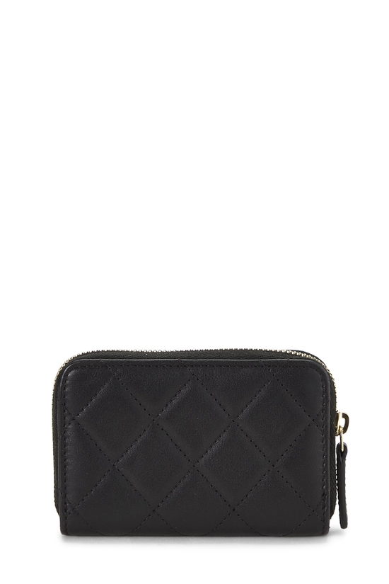 Black Lambskin Zip Around Coin Purse, , large image number 2
