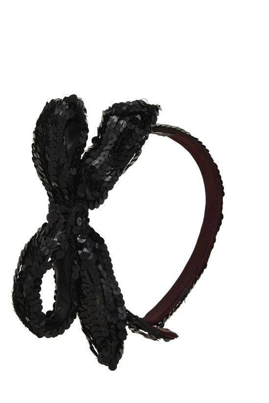 Black Sequin Bow Headband, , large image number 0