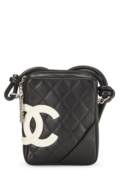 Black Quilted Calfskin Cambon Shoulder Bag Mini