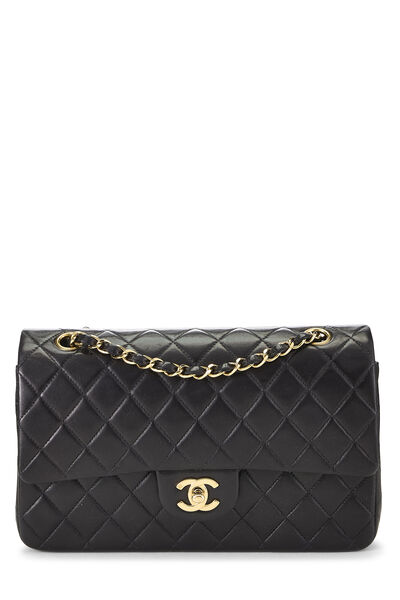 Black Quilted Lambskin Classic Double Flap Medium