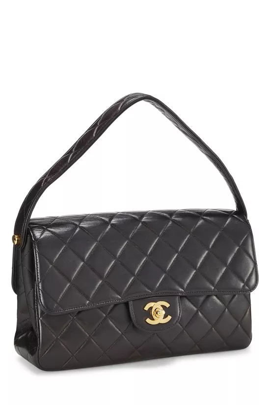 Black Quilted Lambskin Double Sided Classic Flap Medium, , large image number 1