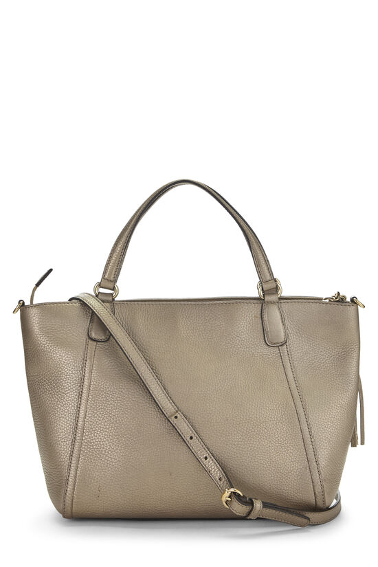 Gold Metallic Leather Soho Top Handle Bag, , large image number 3