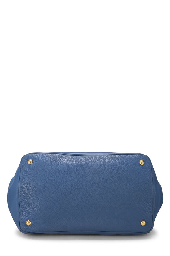 Blue Vitello Daino Convertible Tote Medium, , large image number 4